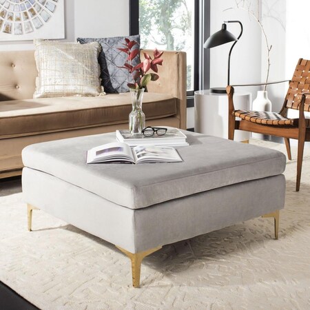 Safavieh Giovanna Square Bench, Grey & Brass BCH6301B